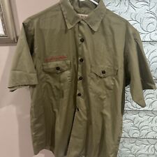 Vintage Olive Green BSA Boy Scout Short Sleeve uniform shirt  V57 picture