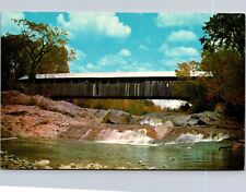 Postcard Swiftwater New Hampshire Covered Bridge Wild Ammonoosuc River Vintage picture