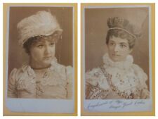 LOT of 2: 1880s EW Gillett Chicago Trading Cards Victorian PRETTY/ROYAL WOMAN  picture