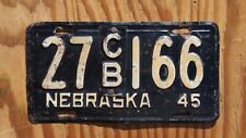 1945 WAYNE County Nebraska License Plate # 27 - 166 picture