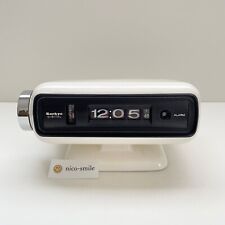 70s VINTAGE SANKYO White Flip Alarm Clock DT-101 Space Age Japan Mid-century NEW picture