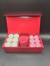 Partylite Velvet Rose Gift Set NIB. 12 White Candles And 6 Pink And One Red.  picture