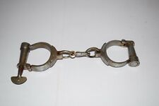 Vintage Antique Handcrafted Iron Lock Handcuffs Collectible - Solid & Heavy picture
