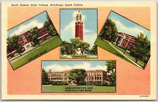 State College Brookings South Dakota SD College Union Campanile Library Postcard picture