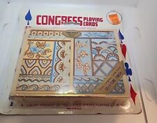 Vtg Congress playing cards Two Decks SEALED Floral Berries Lovely MCM NOS picture