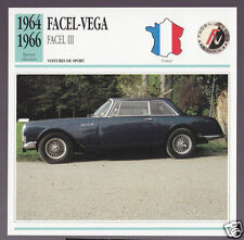 1964 1965 1966 Facel-Vega III (3) Car Photo Spec Sheet Info Stat French Card picture