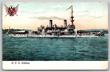 Postcard USS Indiana military ship C29 picture