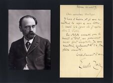 NATURALISM NOVELIST Emile Zola EXTRAORDINARY autograph letter signed & mounted picture