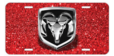 Dodge Ram Red Glitter - Brushed Aluminum Front Car Truck Tag License Plate picture