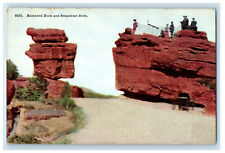 c1950s Horse Car, Balanced Rock and Steamboat Rock, Colorado CO Postcard picture