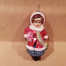 Vintage Radko 'Girl With Gift' Ornament 1997 6.5