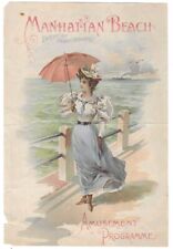 Ca. 1900 Manhattan Beach Amusement Programme Covers Antique NY NYC Program picture
