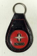 NOS Vintage LINCOLN Key Fob Keyring Black Leatherette picture