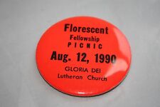 Gloria Dei Lutheran Church Florescent Fellowship Picnic Aug. 12,1990 Button picture