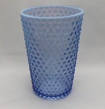 Vintage Fenton Blue Opalescent Hobnail Cylinder Vase 7.75
