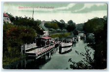 c1910 The Boat Bridge Landing at Frederiksdal Denmark Antique Posted Postcard picture