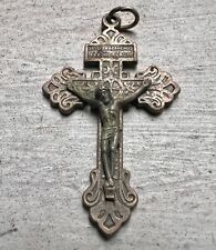 Beautiful Metal Cross Crucifix Necklace Pendant Vintage Jesus Nazarenus picture