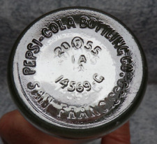RARE PEPSI 1955 SAN FRANCISCO GLASS BOTTLE + SCHWEPPES TONIC MIXER PAPER LABEL picture