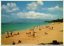 Maui Hawaii HI Kamaole Beach Sunbathers Kihei Coast Hawaiian Islands Postcard picture