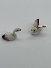 Vintage Miniature Bone China SWAN Animal Figurines  Lot of 2 picture