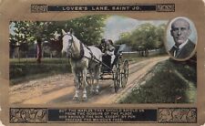 Vintage Postcard St. Joseph Missouri Lovers Lane St Jo Poem Lovers in Buggy 1909 picture