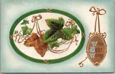 Vintage 1914 Embossed Greetings Postcard Ivy 