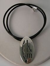 Stunning Hopi Symbology Overlay Sterling Necklace Hopi Silvercraft Guild Mark picture
