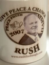 Rush Limbaugh Cup Mug Coffee Tea Give Peace A Chance 2007 Silver Pheonix picture