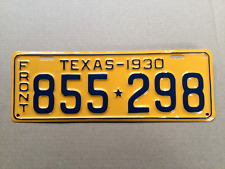 VINTAGE 1930 TEXAS TX. LICENSE PLATE VERY NICELY RESTORED HIGH QUALITY 855 298 picture
