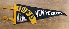 Vintage 1963 New York City 18 Inch Felt Pennant w/ Landmark Graphics Early Old picture