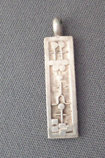 Small Vintage Silver Pendant Signed by Navajo Artist T. Bear Abstract Symbols picture