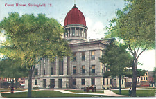 Springfield Illinois IL Court House Sangamon County 1912 Postcard picture