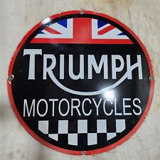 TRIUMPH MOTORCYCLES 30 INCHES ROUND ENAMEL SIGN picture