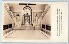 Hartford CT Postcard RPPC Photo Marble Staircase Morgan Memorial Interior c1910s picture