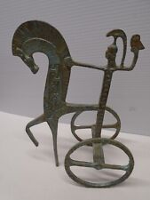 Chariot of Athena with Owl MCM Bronze Greek Sculpture 9 in tall Brutalist Style picture