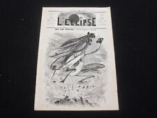 1868 OCTOBER 4 L'ECLIPSE NEWSPAPER- NO. 37- BLACK & WHITE COVER- FRENCH -FR 2930 picture