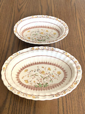 2 Spode Copeland Buttercup Vegetable Bowls Old Mark Transfer-ware Yellow Flowers picture
