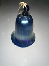 Lundberg Studios Hand Blown Blue & Purple Iridescent Glass  Bell Ornament picture