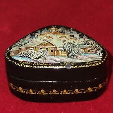 Russian Hand Made Lacquer Jewelry Box With Hand Painting picture