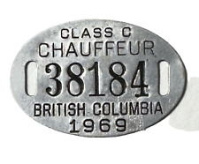1969 British Columbia Chauffeur License 38184 2