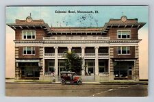 Monmouth IL-Illinois, Colonial Hotel, Advertisement, Vintage c1915 Postcard picture