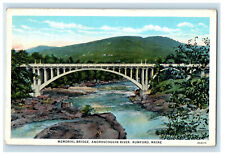 c1930's Memorial Bridge Androscoggin River Rumford Maine ME Unposted Postcard picture