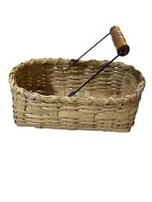 Armish Mennonite Basket Handmade Basket with Handle Primitive Country Woven Ohio picture