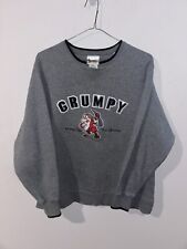 Disney World Grumpy WDW Vintage Embroidered Crewneck Sweatshirt Gray Medium 90s picture