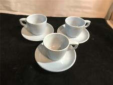 3 Boonton Ware Light Blue Cups & Saucers 201-8 202-6 picture