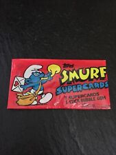 (1) VINTAGE 1982 TOPPS SMURF SUPERCARDS FACTORY SEALED CELLO PACK picture