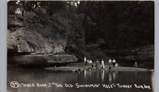 TURKEY RUN INDIANA TABLE ROCK SWIMMING HOLE c1910 real photo postcard rppc in picture