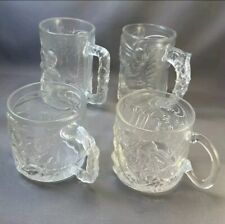 Complete Set Of 4 McDonald’s 1995 Batman Forever Glass Coffee Mugs Robin Riddler picture