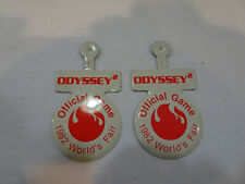 N.O.S. Pair of Magnavox  Odyssey 2 Official Game 1982 World's Fair buttons  picture