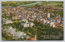 1945 Postcard Air View Business District Sacramento CA picture